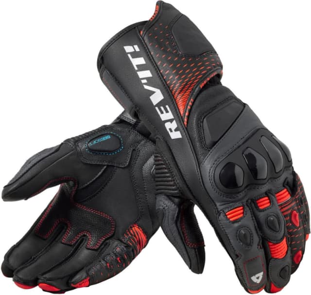 Revit Control Motorcycle Gloves, black-red, Size S for Men