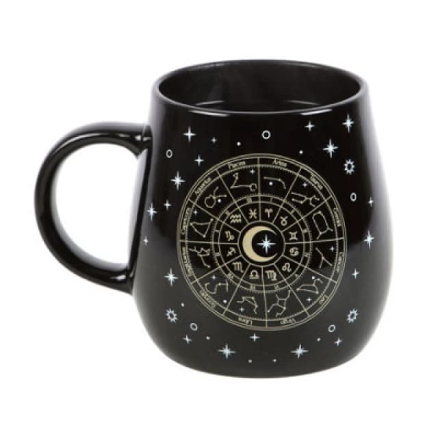 Something Different Something Different Astrology Wheel Heat Changing Mug in Black One Size Unisex 5063527949226