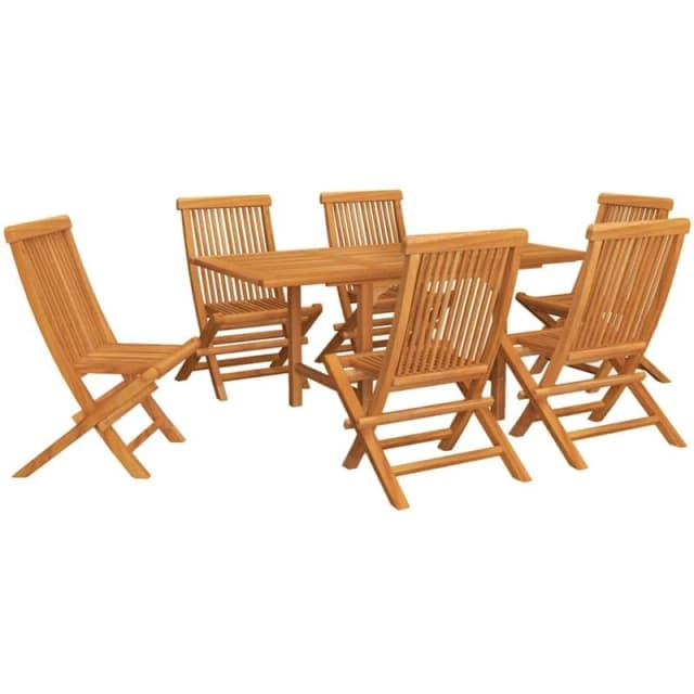 VIDAXL 7 Piece Garden Dining Set Solid Teak Wood Vidaxl 8720286227305