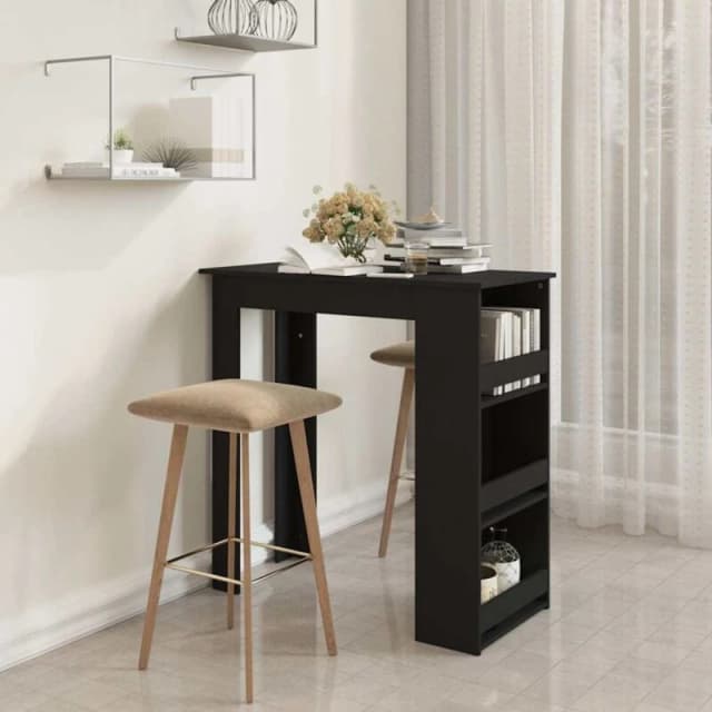 VIDAXL Vidaxl - Bar Table with Storage Rack Black 102x50x103.5cm Engineered Wood 8720286834251