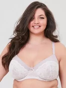 Oola Tonal Lace Underwired Bra, Nude, Size 40E, Women