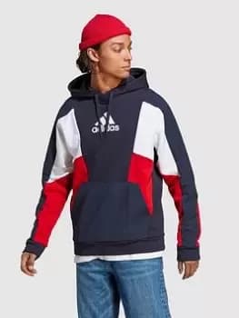 adidas Sportswear Essentials Colourblock Hoodie - Navy, Size 2XL, Men