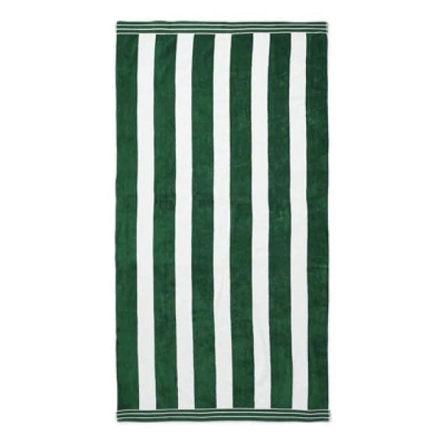 Allure Bath Fashions Jumbo Cabana Stripe Beach Towels - Khaki Green