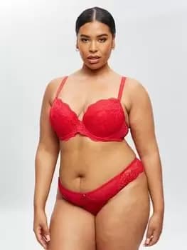 Ann Summers Knickers Sexy Lace Planet Brazilian, Bright Red, Size 12, Women