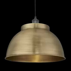 Industville Brooklyn Dome Pendant - 17" Brass Dome Pewter Holder / Pewter Holder