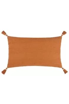 Caliche Woven Textured Tasselled Polyester Filled Cushion