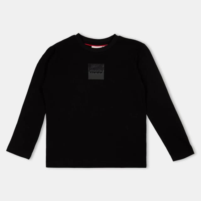 Hugo Kids Long-Sleeve Split T-Shirt Black male 6Y