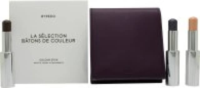 Byredo Plum Set Of 3 + Leather Pouch: Solar Flare, Flower Play, Kumato Face Stic