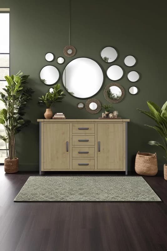 FWStyle FWStyle 2 Door 4 Drawer Large Solid Pine Sideboard in Brown Brown One Size Unisex 5056413124111