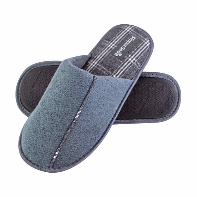 Slipper Snob Slipper Snob Men Slip On Style Wide Back Mule Slippers in Grey Size: 10 Grey 10 Male 5060910920336
