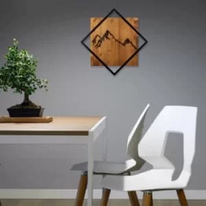 Mountain 2 Walnut Black Decorative Wooden Wall Accessory