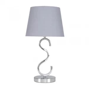 Cabonna Chrome Touch Table with Grey Aspen Shade