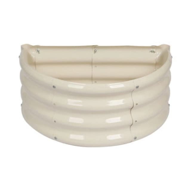 Harbour Housewares Semicircular Galvanised Steel Raised Garden Bed - 60Cm X 30Cm - Ivory