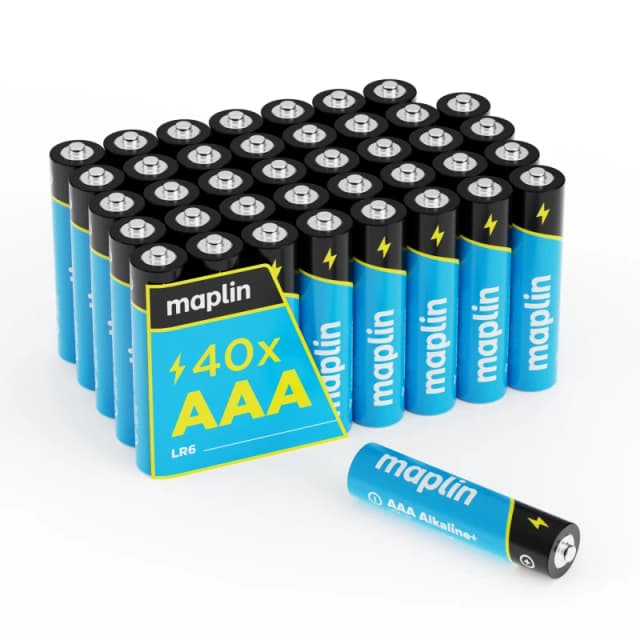 Maplin Maplin AAA LR03 1.5V Alkaline Batteries 7 Year Shelf Life High Performance (Pack of 40) LR03X40