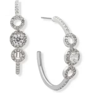 Ladies Anne Klein Base metal SHINE ON Pave Hoop Earrings