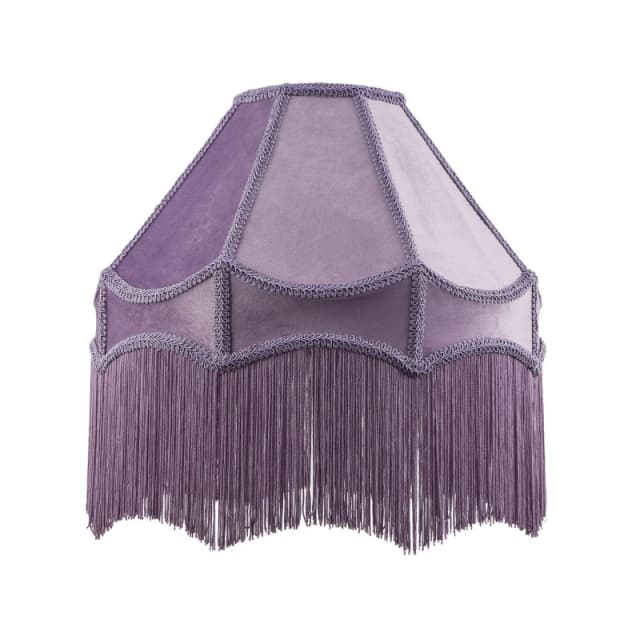 Happy Homewares Traditional Victorian Empire Soft Velvet Lamp Shade with Lengthy Tassels in Lilac Size: 16" Lilac Unisex 16"