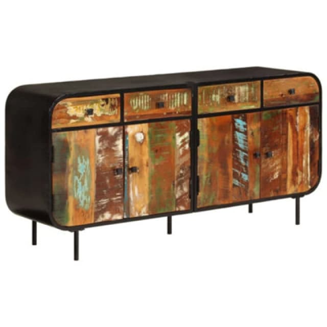 Vidaxl Sideboard 140X35X70 Cm Solid Wood Reclaimed And Metal