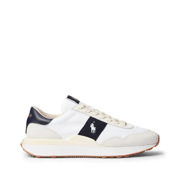 Polo Ralph Lauren Mens Train 89 Mesh, Suede and Leather Trainers - UK 7
