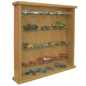 Techstyle Collectors Wall Display Cabinet With Four Glass Shelves Oak