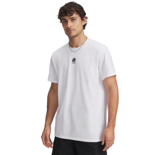 Under Armour Curry Logo Heavyweight T-Shirt Mens - White White M