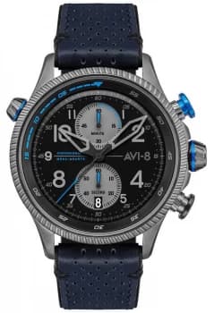 AVI-8 HAWKER HUNTER Chronograph Black Dial Blue Watch