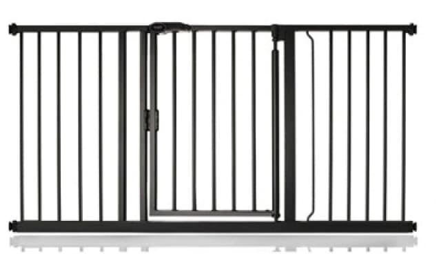 Safetots Pressure Fit Self Closing Stair Gate, 147Cm - 154Cm, Matt Black, Auto Closing Baby Gate, Safety Barrier