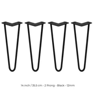 SkiSki 4 X Hairpin Leg - 14 - Black - 2 Prong - 12M