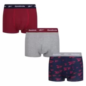 Reebok 3 Pack Logo Trunks Mens - Multi