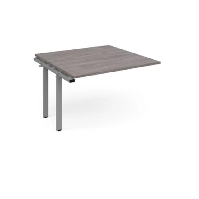 Adapt Adapt boardroom table add on unit 1200mm x 1200mm - silver frame, grey oak top EBT1212-AB-S-GO