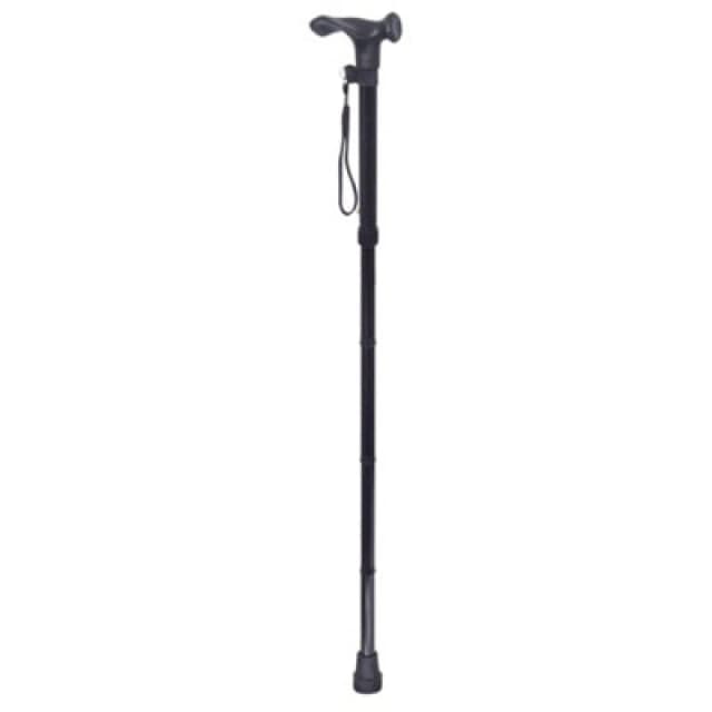 Loops Collapsible Telescopic Right Handed Ergonomic Walking Stick - 5 Height Settings Multi