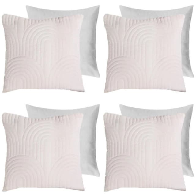 OHS OHS 4 Pack Arches Pinsonic Filled Cushion Covers in Cream Size: 45cm x 45cm Cream 45cm x 45cm Unisex 5027434187768