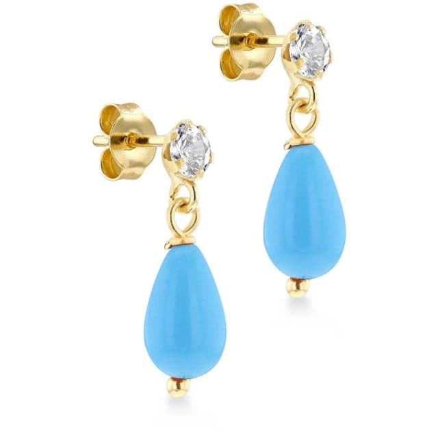 Be You 9ct Gold Stone with CZ Drop Earrings Drop Earrings One Size Gold 72925910000