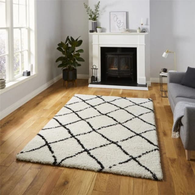 Scandi Berber G257 Rug White/Black