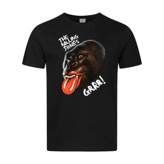 Amplified Mens Grrr The Rolling Stones T-Shirt in Black Size: XS Black Male XS