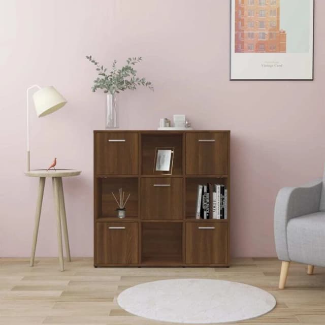 Vidaxl Book Cabinet Brown Oak 90X30X90 Cm Engineered Wood, Brown 815551