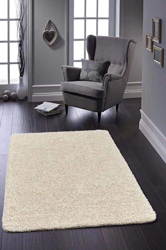 Buddy Mat Buddy Plain Shaggy Mat Rug - 150x67cm - Cream.