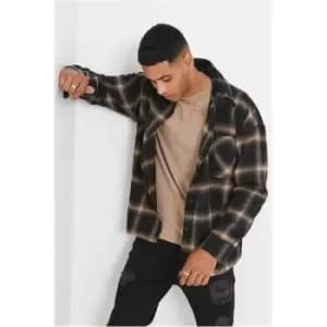 I Saw It First Brown Oversized Boxy Check Flannel Shacket - Brown