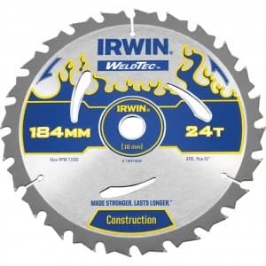 Irwin Weldtec Construction Saw Blade 184mm 24T 16mm