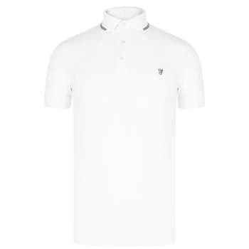 French Connection Logo Tipping Polo Shirt - White