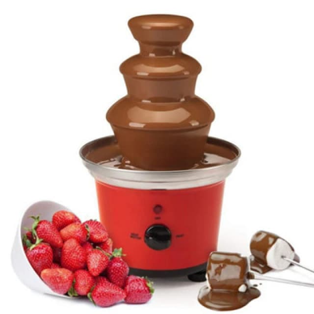 Sensio Home Chocolate Fountain Fondue Large Electric 3 Tier Machine 500ml Red