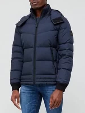 Hugo Boss Out Padded Hooded Jacket Navy Size 48 Men