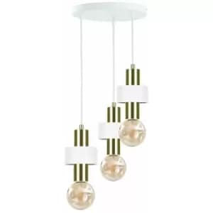 Keter Unica Cluster Pendant Ceiling Light White, Gold, 35cm, 3x E27