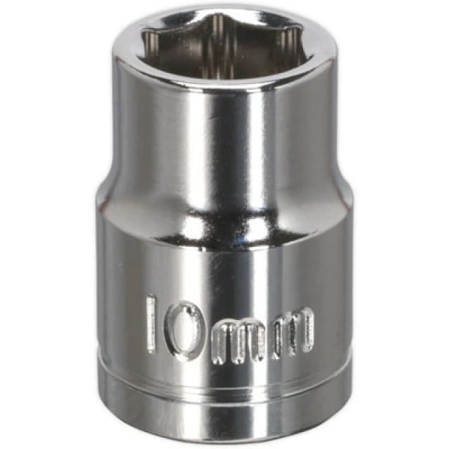 Loops 10mm Chrome Plated Drive Socket - 3/8" Square Drive - High Grade Carbon Steel Metallics
