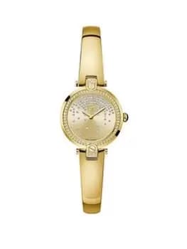 Gc Swiss Movement - Polished Yellow Gold Pvd Case & Bracelet - Bezel W/Crystals - Champagne Dial - Ø 28 Mm - Sapphire Coated Mineral Glass