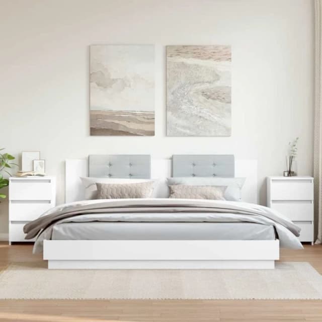 VIDAXL Bed Cabinets 2 pcs White 40x35x62.5cm Engineered Wood Vidaxl 8720286558171