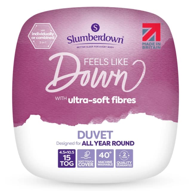 (15 All Seasons, Double) Slumberdown Feels Like Down Duvet