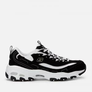 Skechers Womens D'Lites Biggest Fan Trainers - Black/White - UK 3