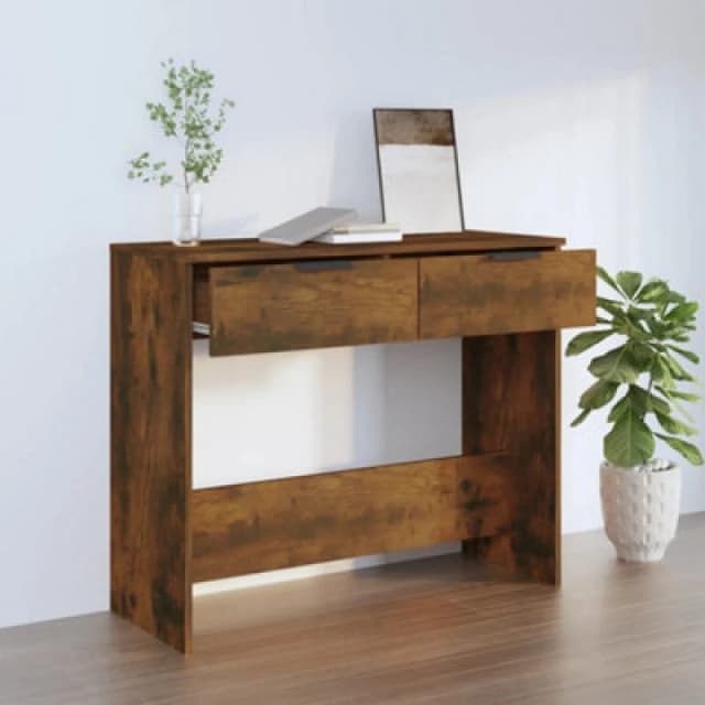 Vidaxl Console Table Smoked Oak 90X36X75cm Engineered Wood, Brown 817072
