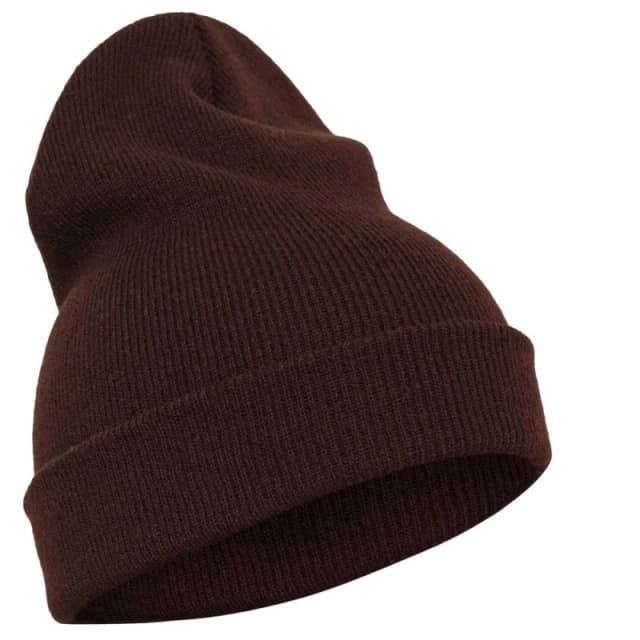 Flexfit Mens Knitted Cuffed Beanie in Brown Brown Male One Size