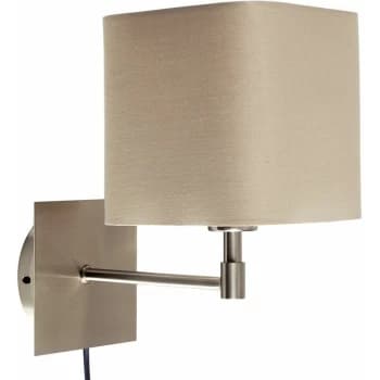 Minisun - Sheldon Brushed Chrome Plug In Wall Light - Beige - No Bulb